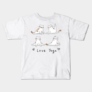 Cute Adorable funny Yoga Cats Kitty Pilates Kids T-Shirt